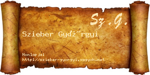Szieber Györgyi névjegykártya